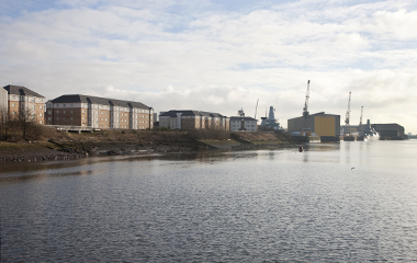 View of Bulldale Street development from the river  